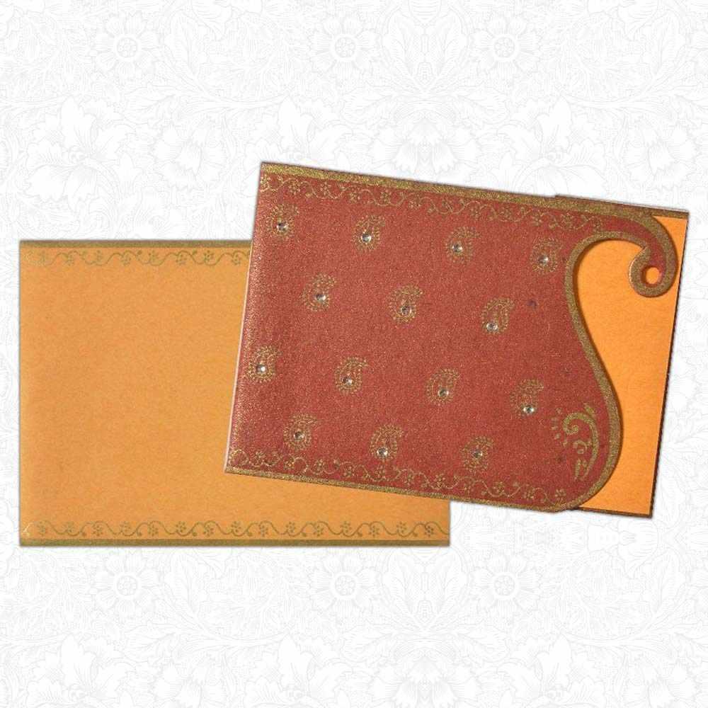 Invitation Card - A Traditional treat in Red and Orange Invitation Card-KNK1228-1