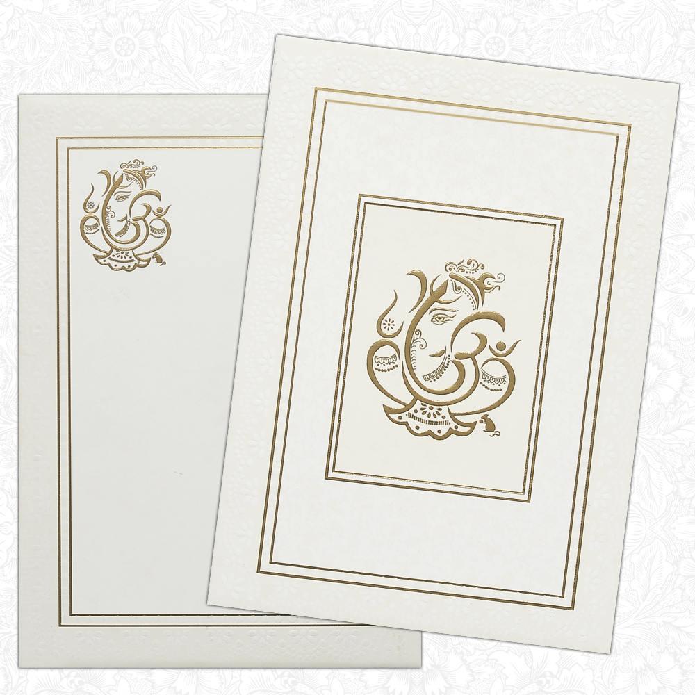 Invitation Card - Simple Designed Ganesha Wedding Card-KNK1481-1