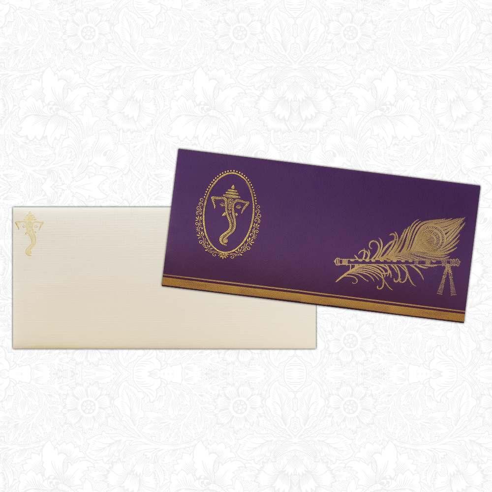 Invitation Card Classy Peacock Feather Shaadi Invitation Card-KNK1562-3