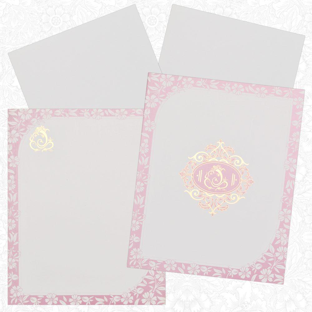 Invitation Card - Everlasting Pink Ganesha Kalyana Patrika-KNK2234-2