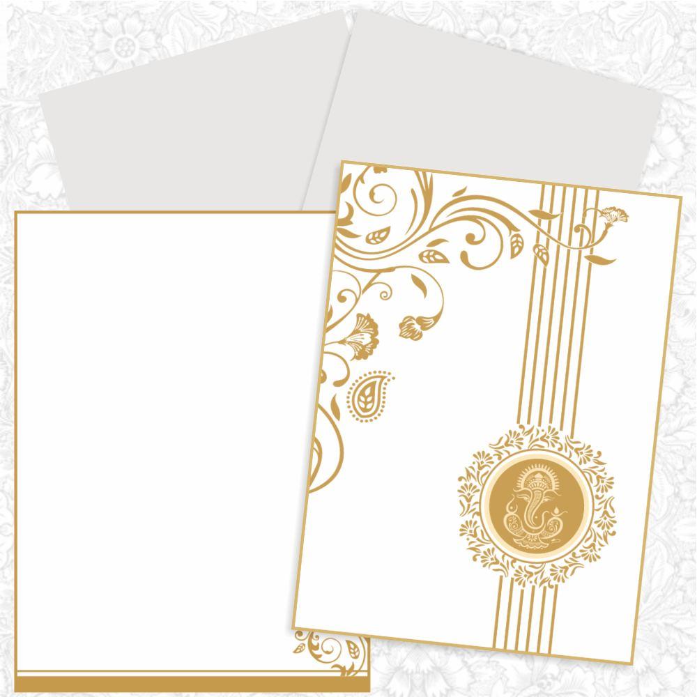 Invitation Card - White and Gold Combination Screen Wedding Card-KNK2556-4