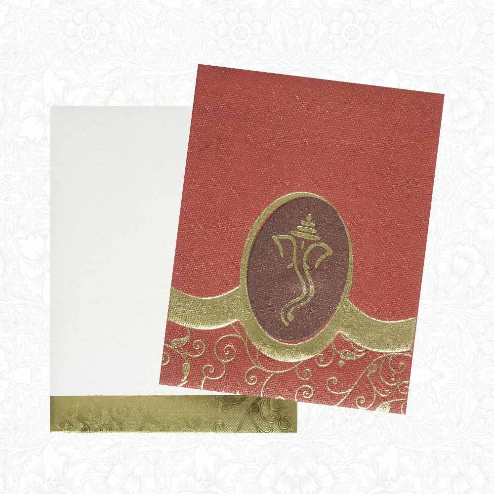 Invitation Card - Red Vakratunda Ganesha Friends Invitation Card-KNK3449-3