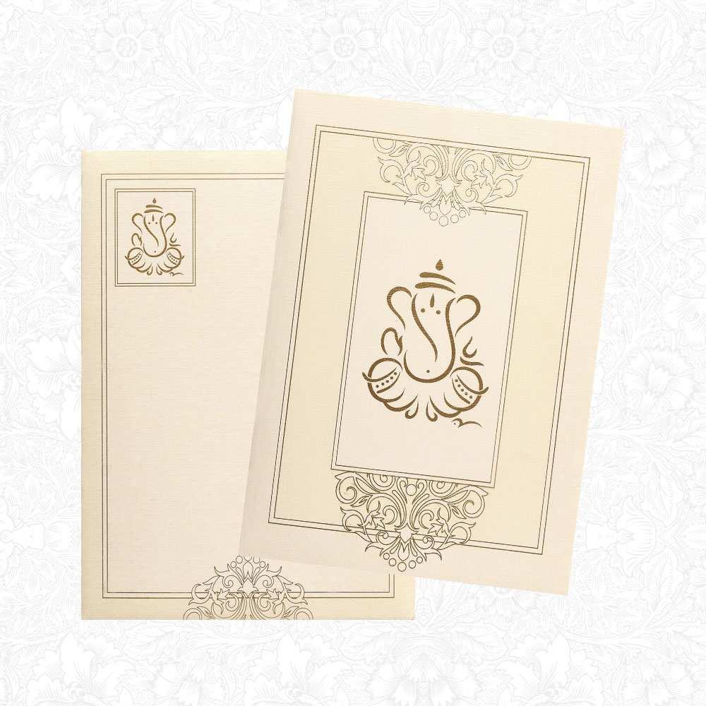Invitation Card - Floral Gold Invitation Card-KNK4300-0