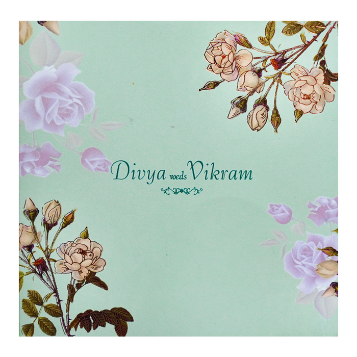 Green Pink Floral Invitation Card-1