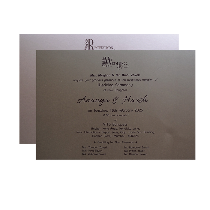 Royal Blue Velvet Padded Wedding Card-5