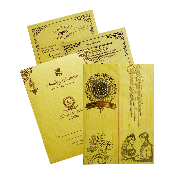 Ganesha Yellow Door-Style Wedding Card-0