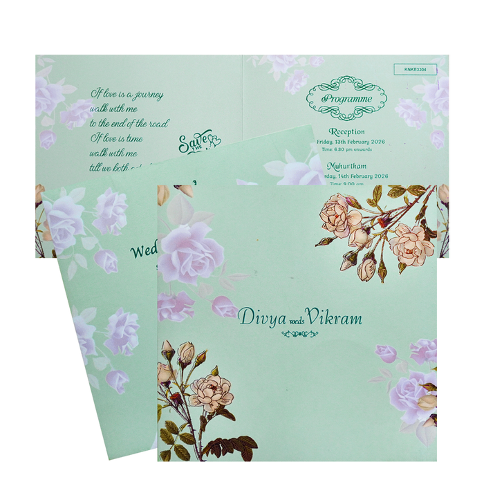Green Pink Floral Invitation Card-4