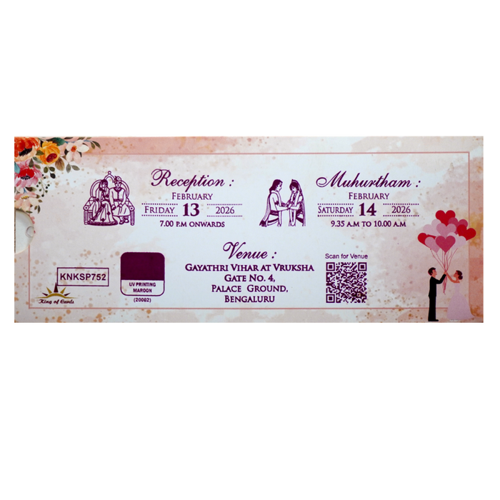 Pink Floral Slide Invitation Card-4
