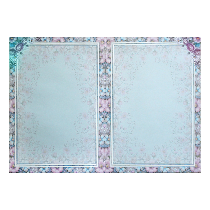 Blue Floral Patterned Wedding Card-5