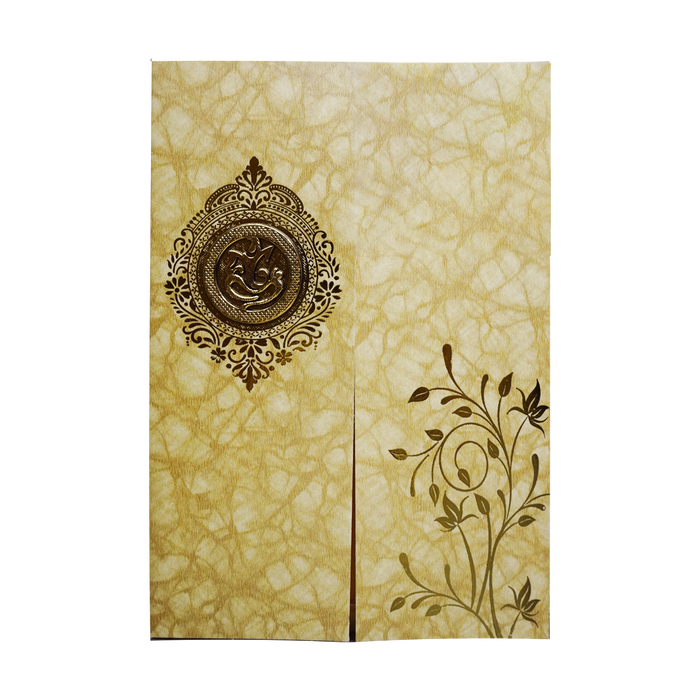 Brown Marbel Door-Style Wedding Card-2