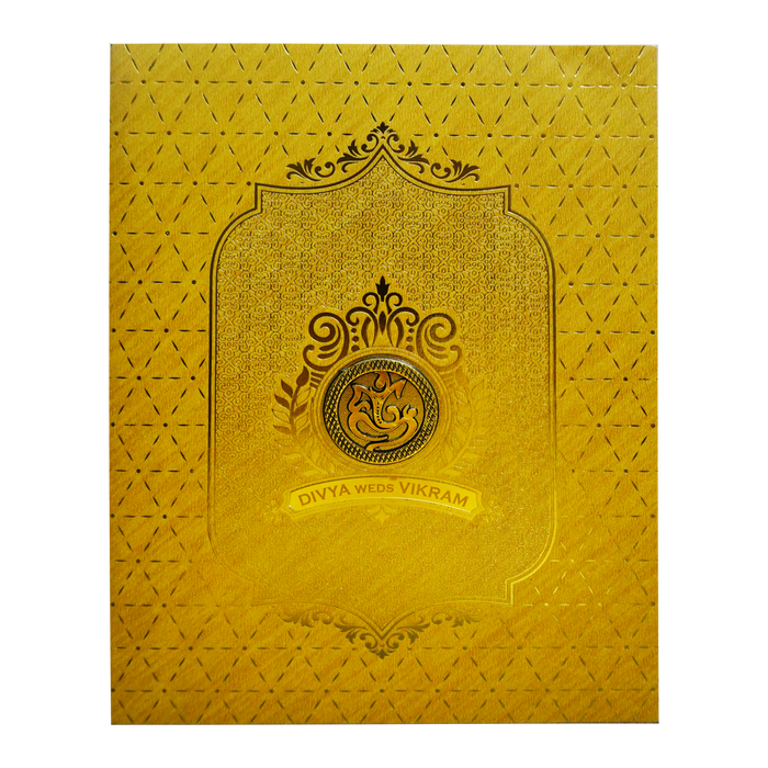 Mustard Yellow Ganesha Wedding Card-4