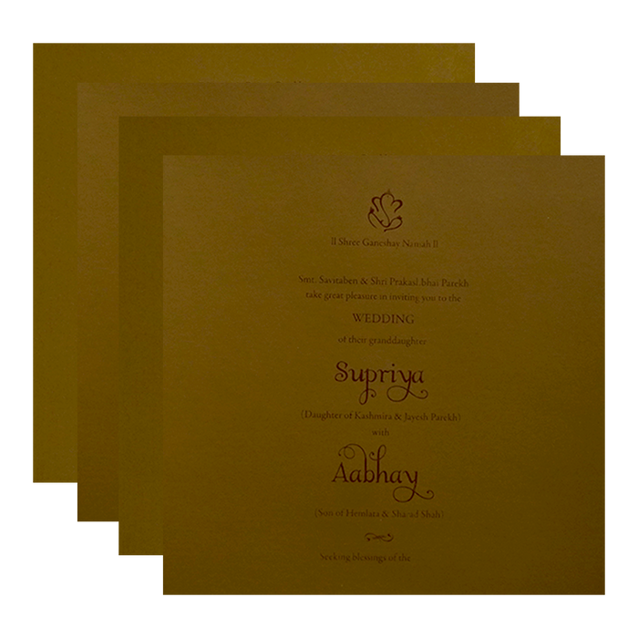 Golden Pattern Marriage Card-4