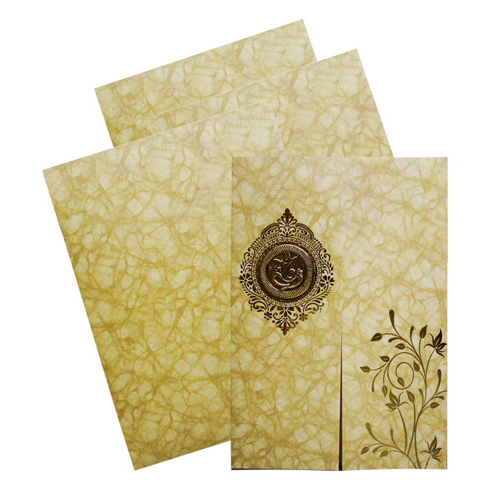 Brown Marbel Door-Style Wedding Card-0