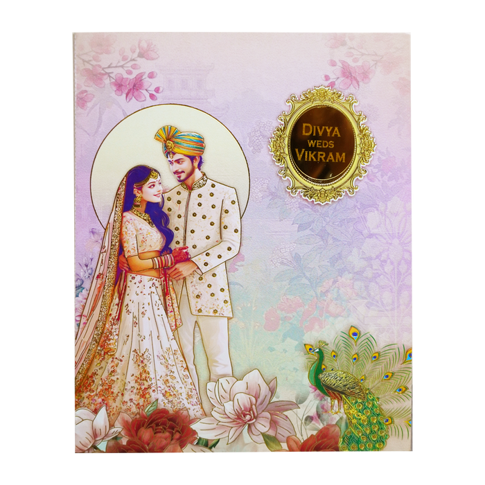 Pastel Pink Bride & Groom Invitation Card-1