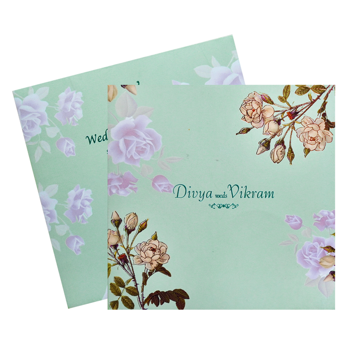 Green Pink Floral Invitation Card-3