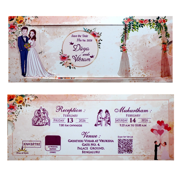 Pink Floral Slide Invitation Card-2