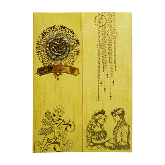 Ganesha Yellow Door-Style Wedding Card-1