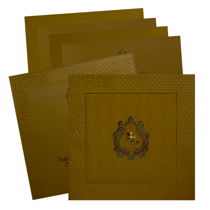 Golden Pattern Marriage Card-0