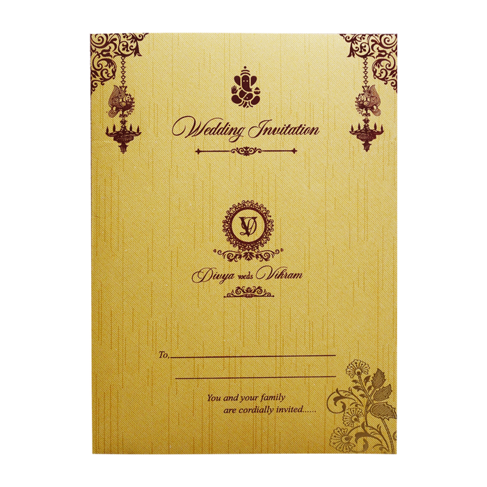 Ganesha Yellow Door-Style Wedding Card-4