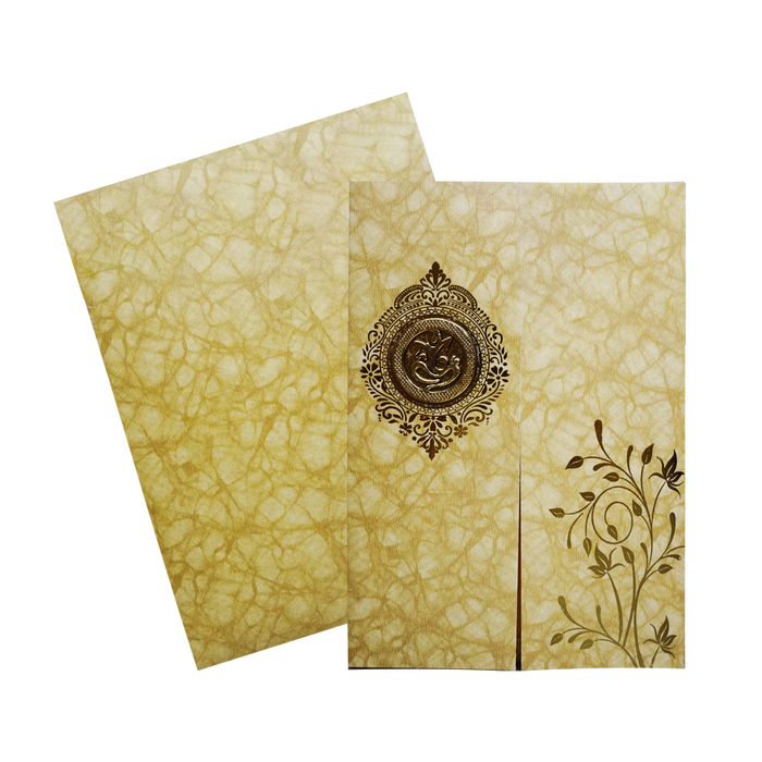 Brown Marbel Door-Style Wedding Card-1