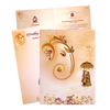 Cream Classic Ganesha With Bride and Groom Design-KNKC4026