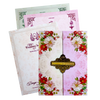 Pink Cream Floral Nameplate Invitation Card