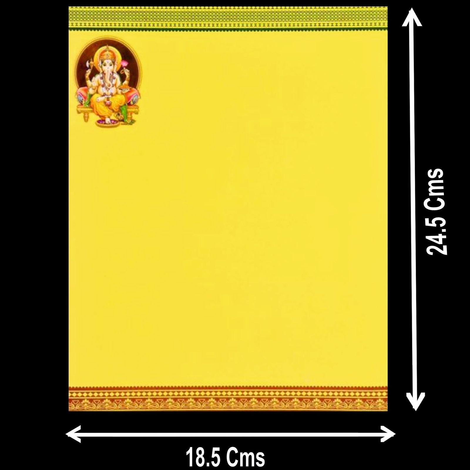 Classic Yellow Shading With Ganesha Theme Wedding Card-KNK4202-4