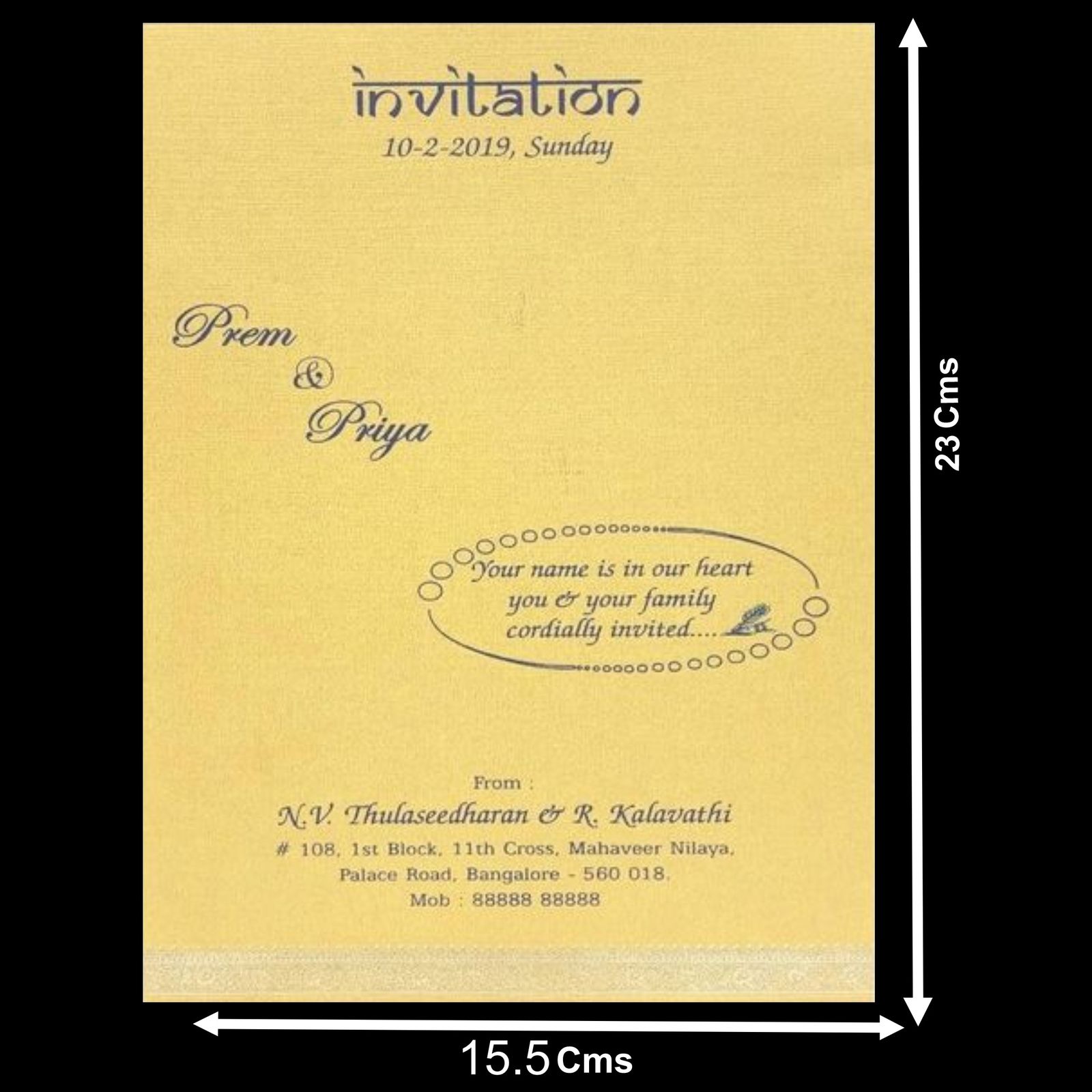 Classic Cream Shading With Gold Cover Wedding Card-KNS012GB-2