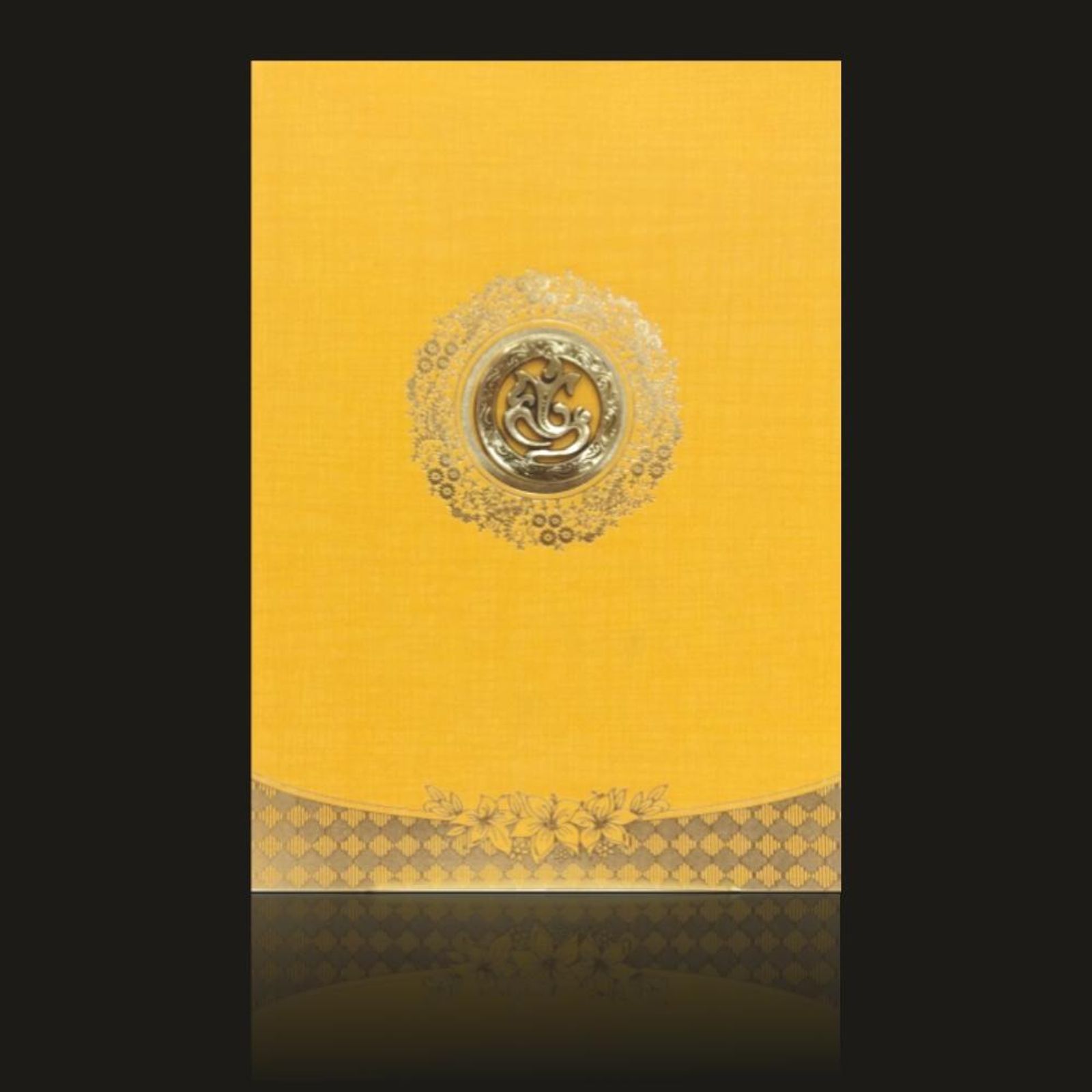 Beautiful Orange Shading With Ganesha Wedding Card-KNCA208O-4