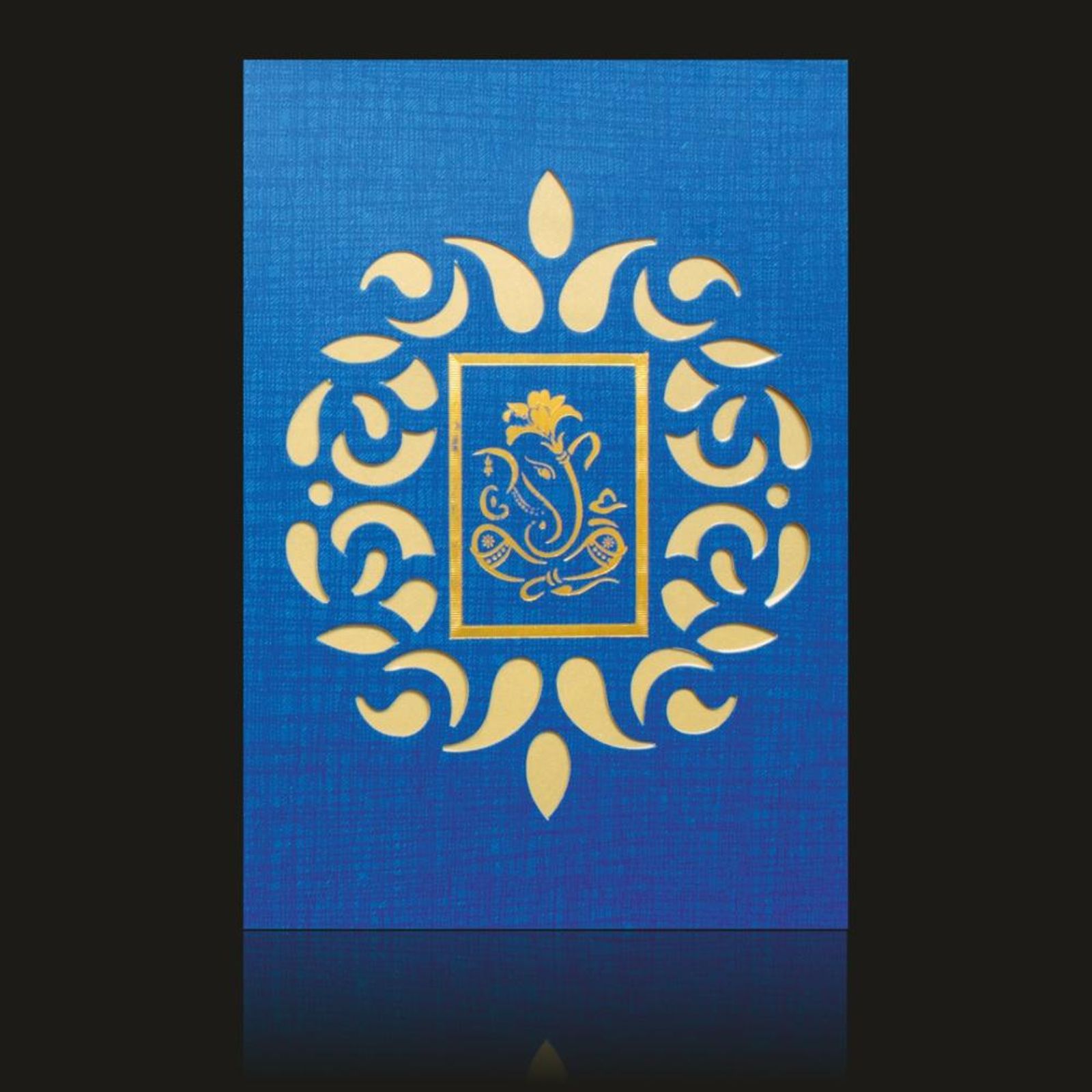 Attractive Laser Cut With Ganesha Theme Wedding Card-KNCPC421-0