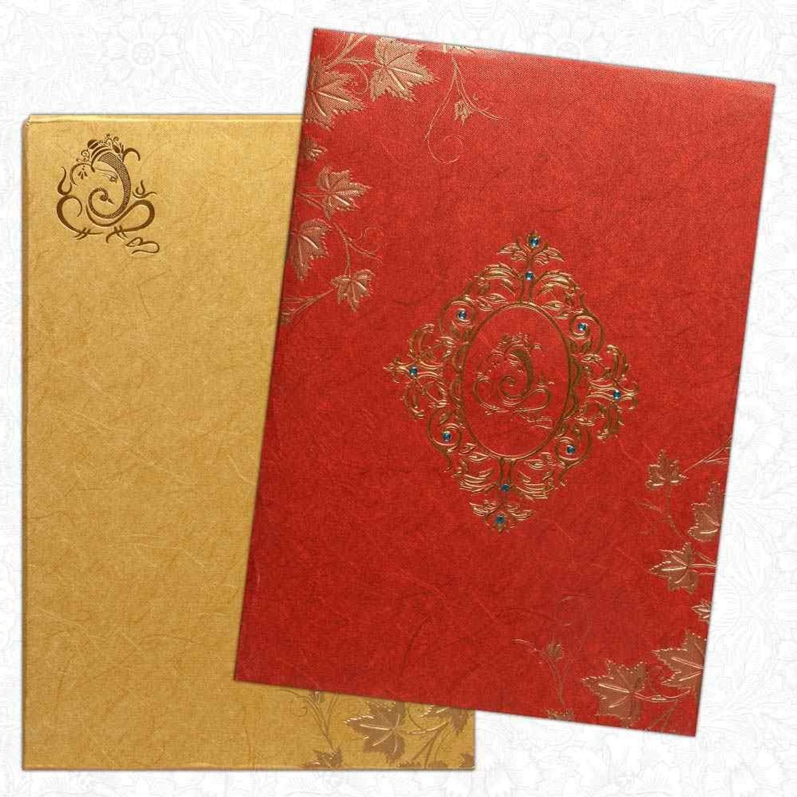 Invitation Card - Royal Golden Red Invitation Card-KNK1441-0