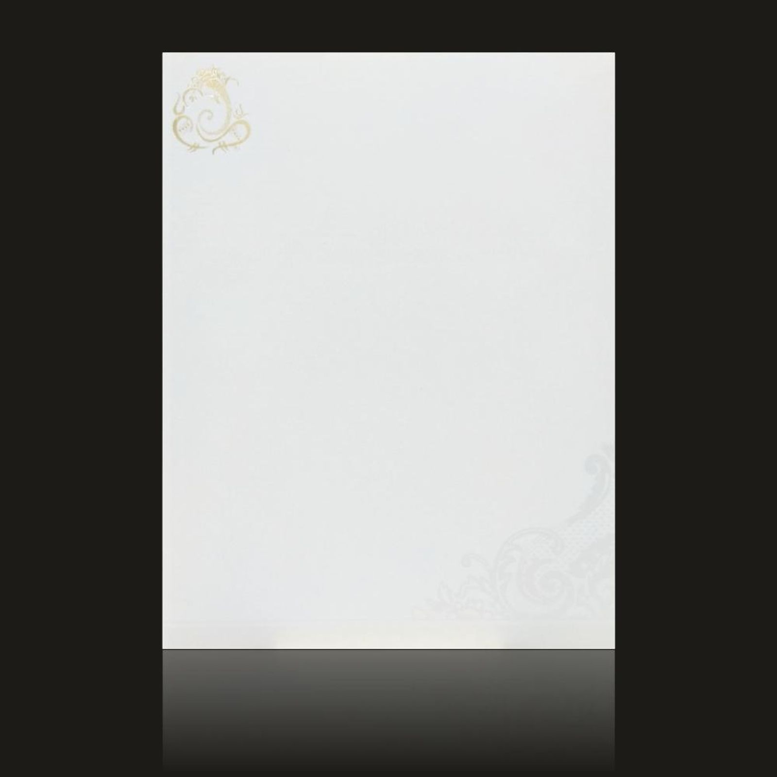 Embossed Ganesha With White Shading Wedding Card - KNK1582-3