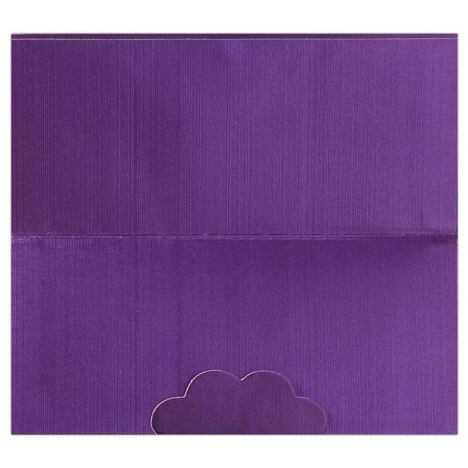 Invitation Card - Violet With Golden Border Wedding Card-KNK2169-0