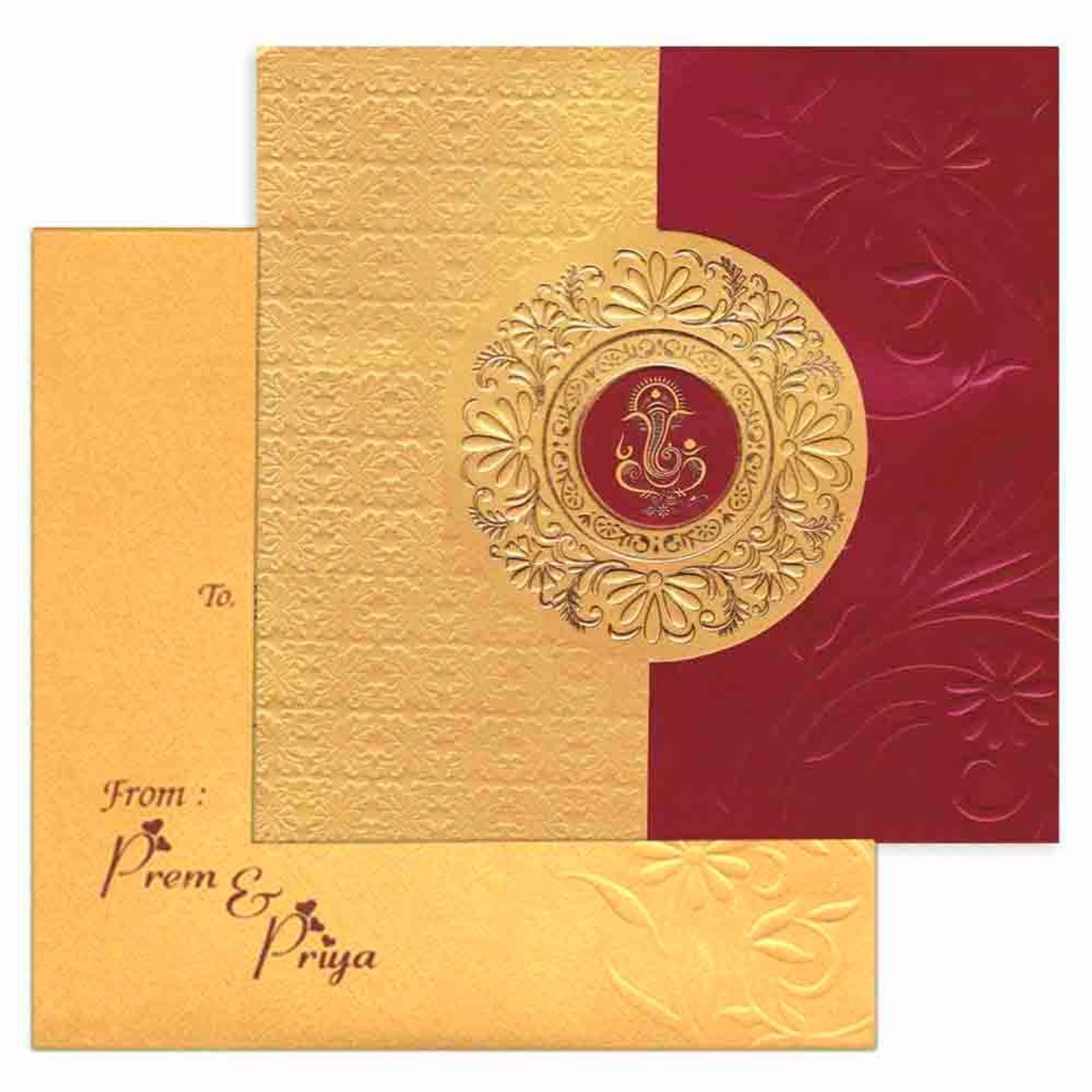 Unique Door Type Opening With Red Shading Wedding Card - KNK2171 - Family Card (BIG)-4