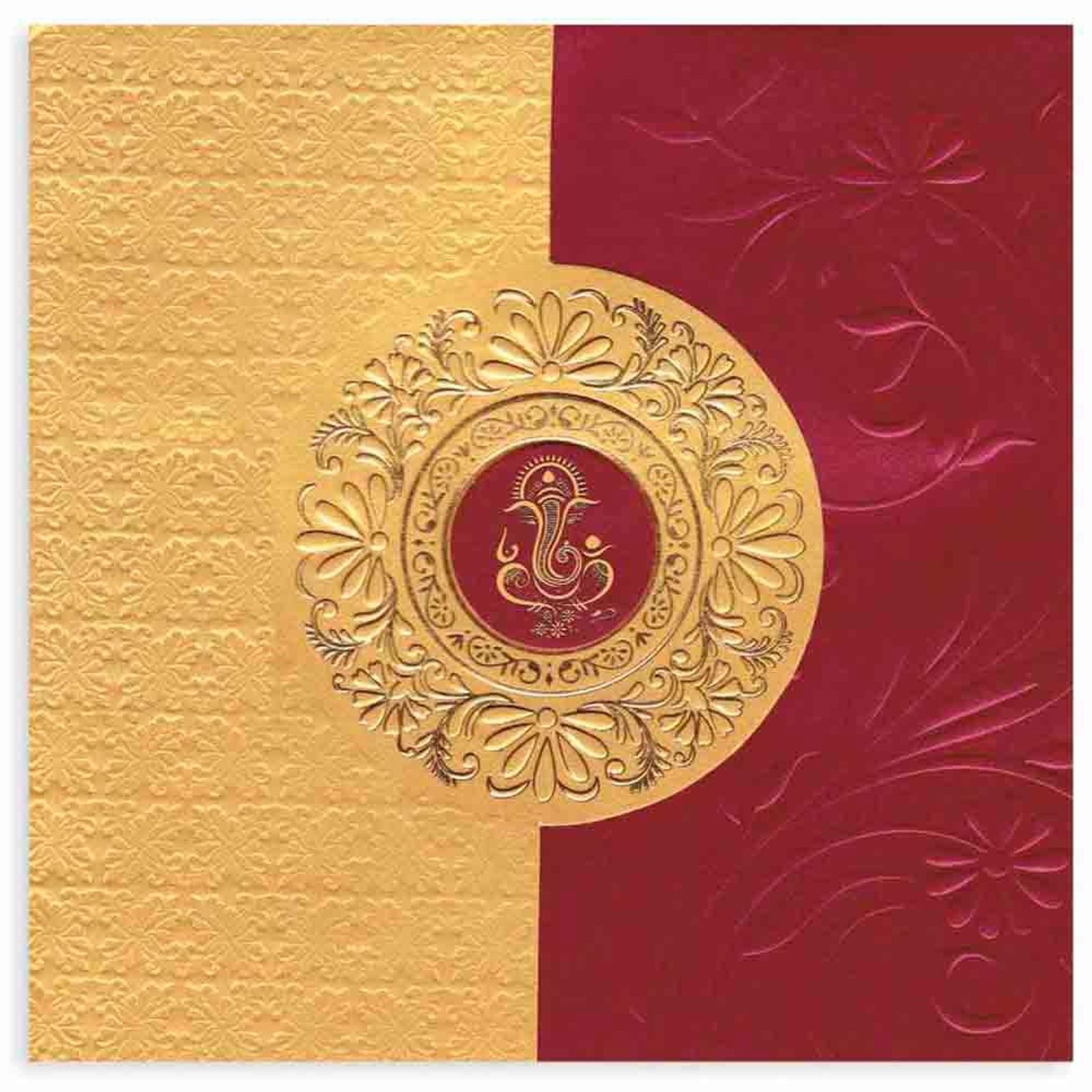 Unique Door Type Opening With Red Shading Wedding Card - KNK2171 - Family Card (BIG)-0