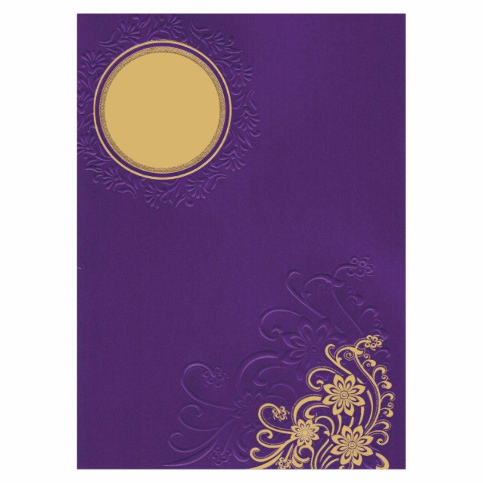 Invitation Card - Rich Violet Flower Design Shaadi Card-KNK2621-2