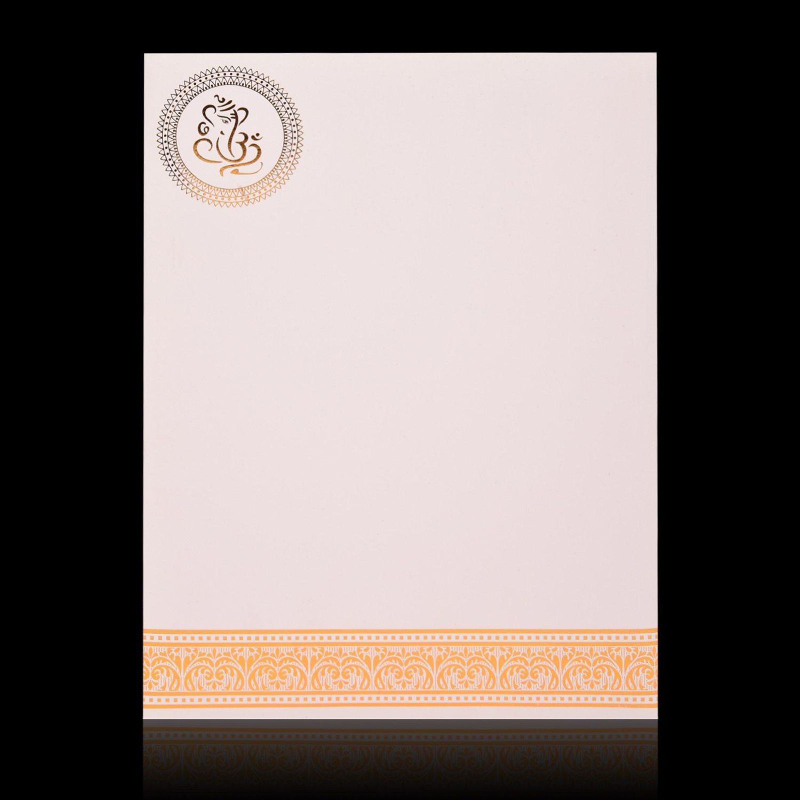 Enchanting Blue With Orange Shading Blossom Theme Wedding Card - KNK2956-1