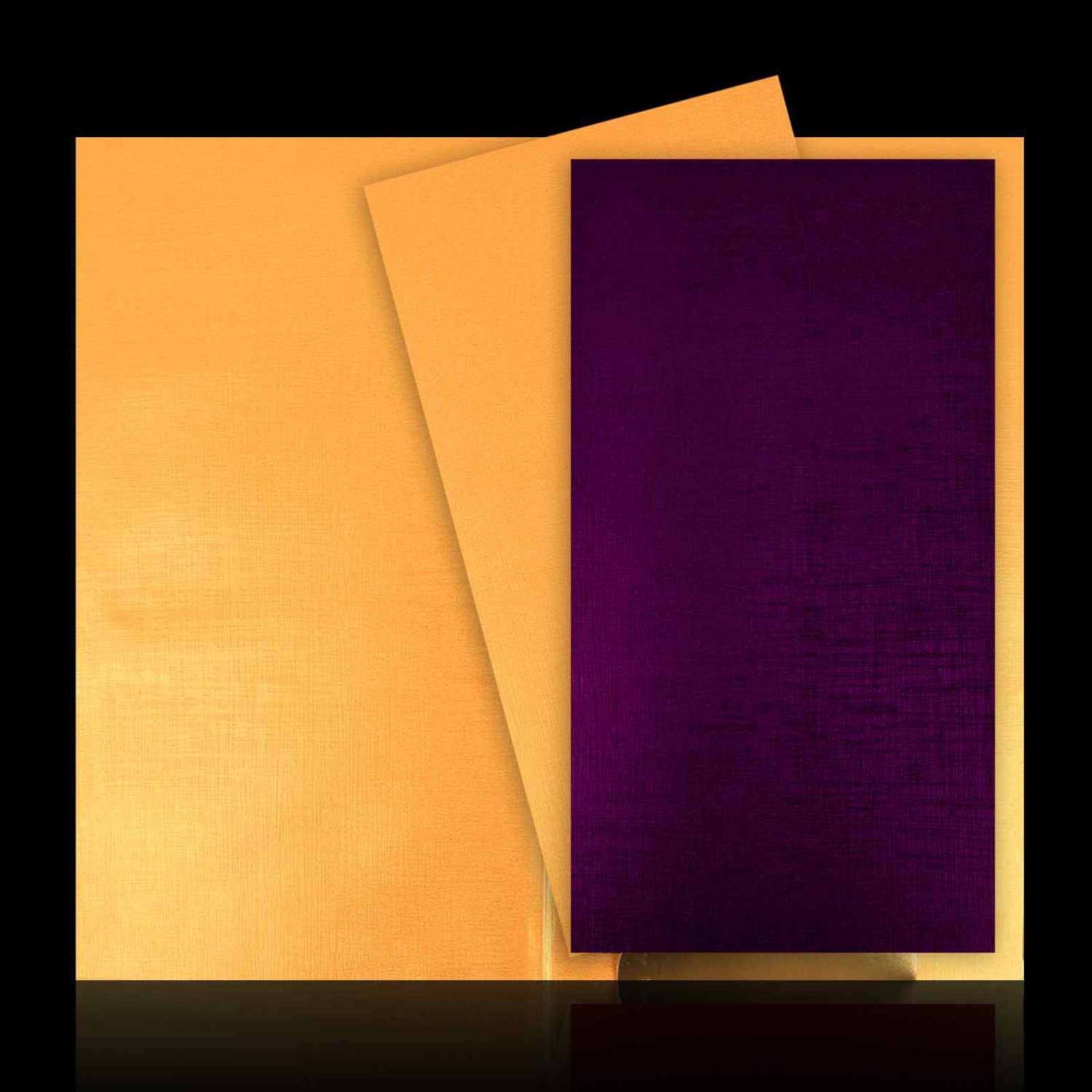 Lovely Purple Shading With Ganesha Padded Wedding Card - KNK30401-2