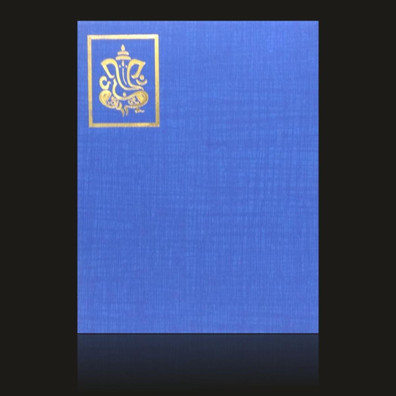 Gorgeous Ganesha Theme With Blue Shading Wedding Card-KNK30653-2