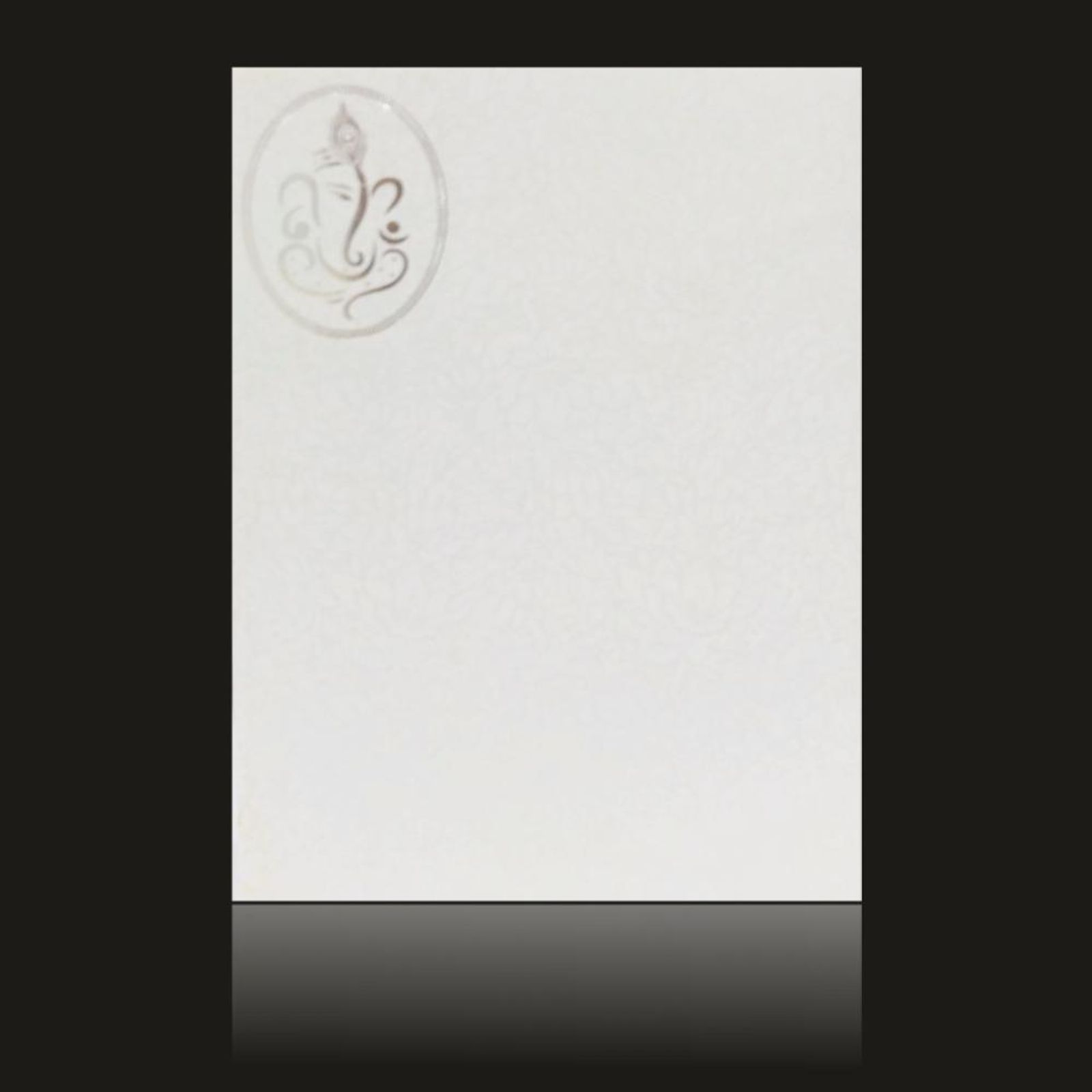 Dazzling White Colour With Ganesha Wedding Card- KNK30730-1