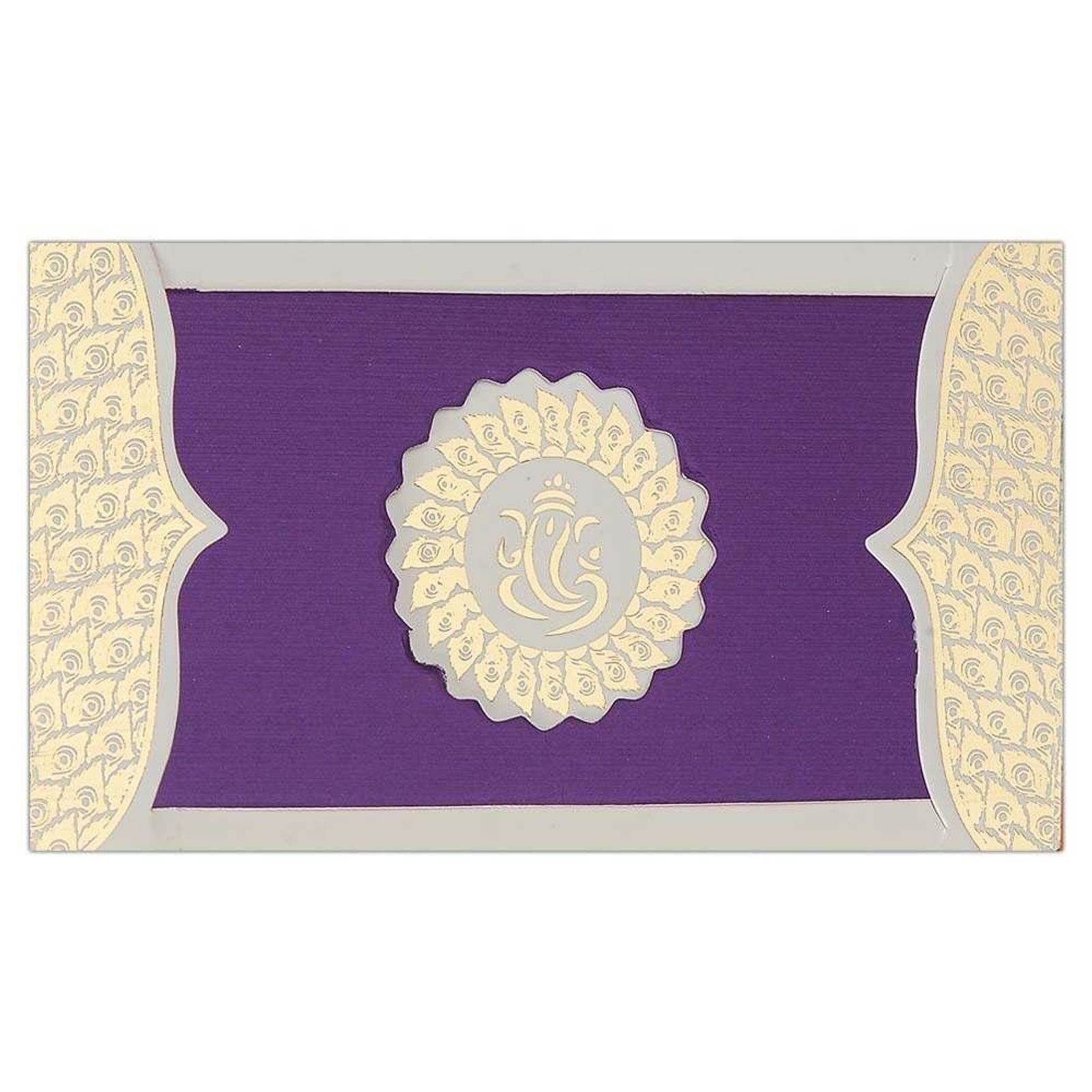Invitation Card - Violet Ganesha Wedding Invitation Card-KNK3326-2