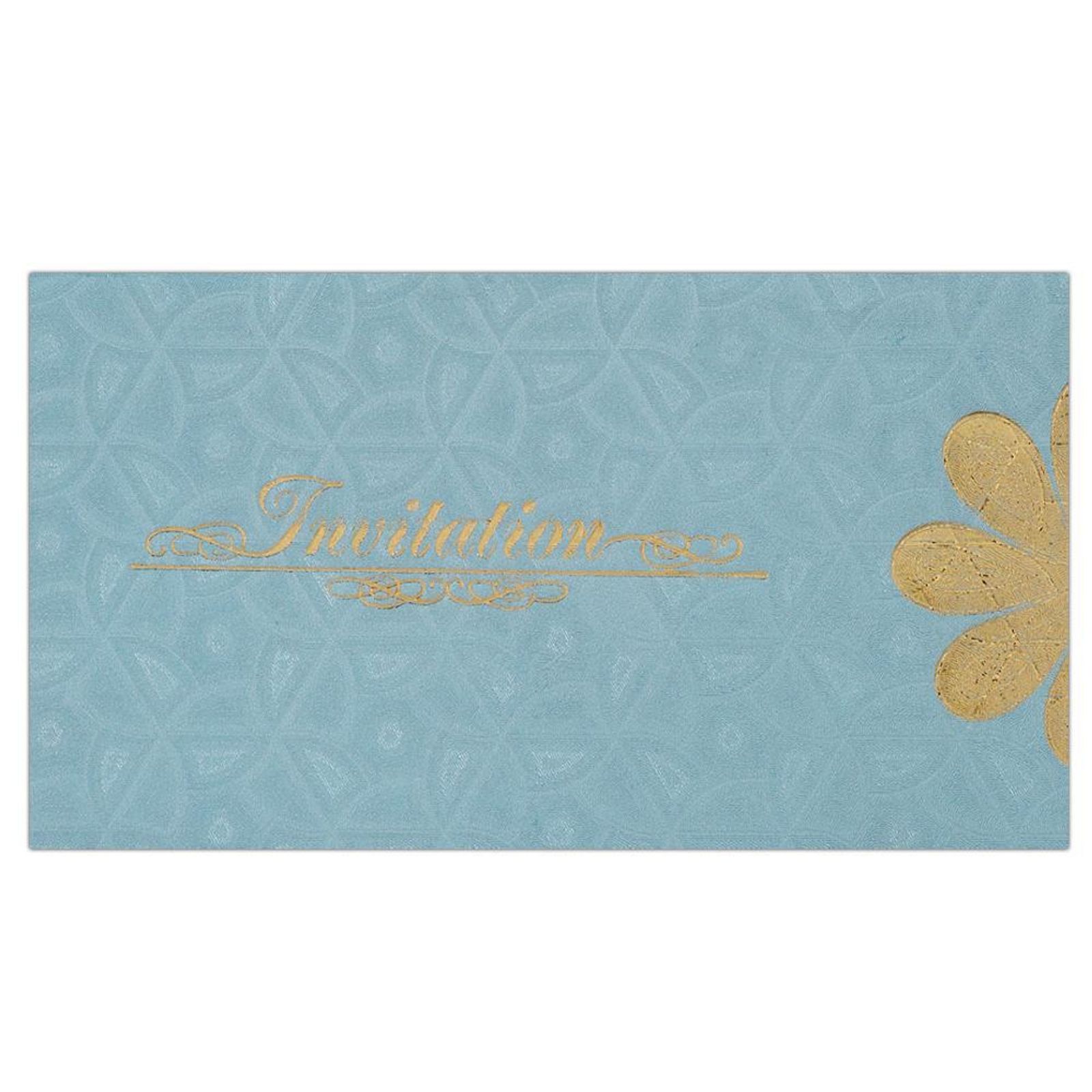 Invitation Card - Blue Floral Personal Wedding Invitation Card-KNK3574-0