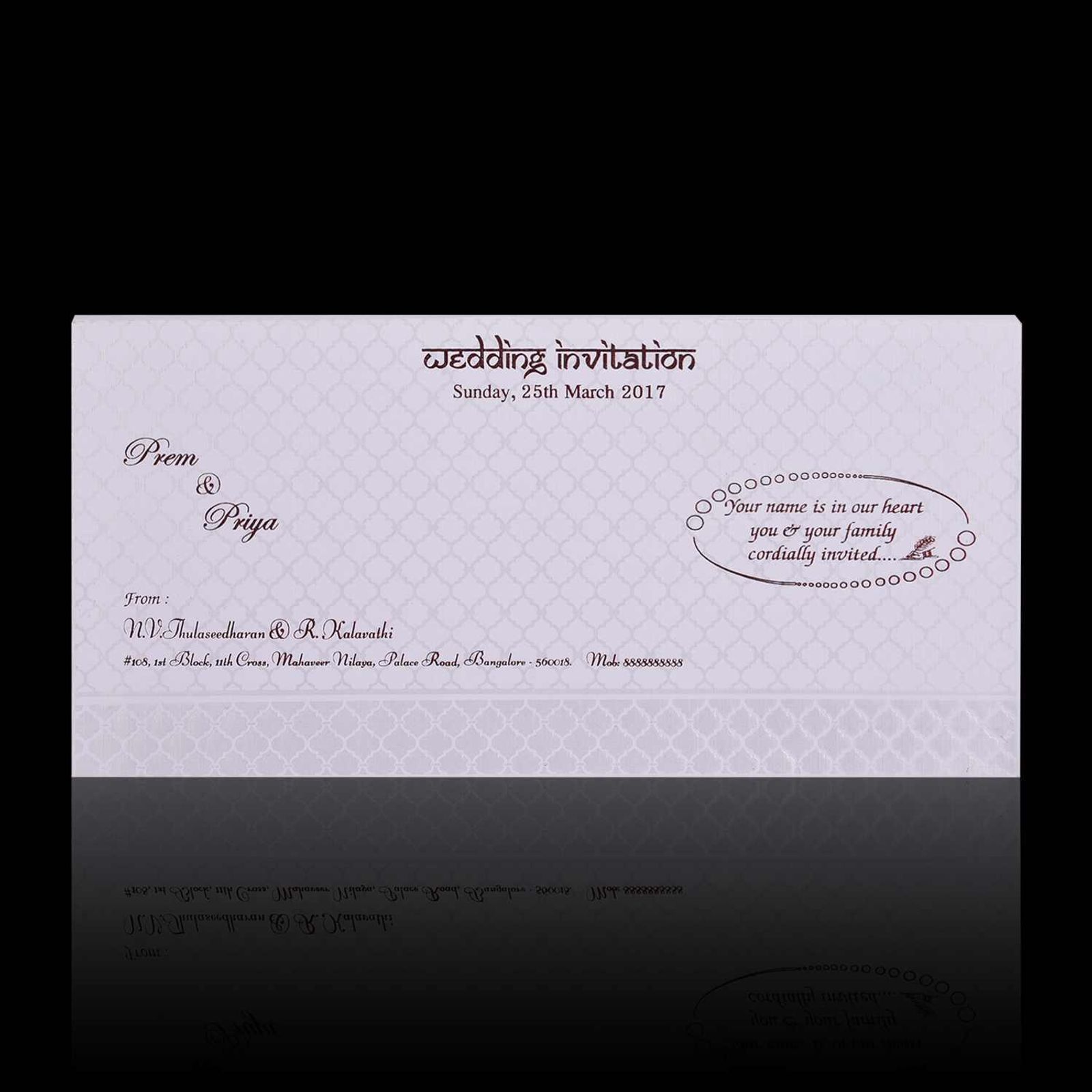 Classic Gold Foiling With Ganesha Theme Wedding Card - KNK3653-4