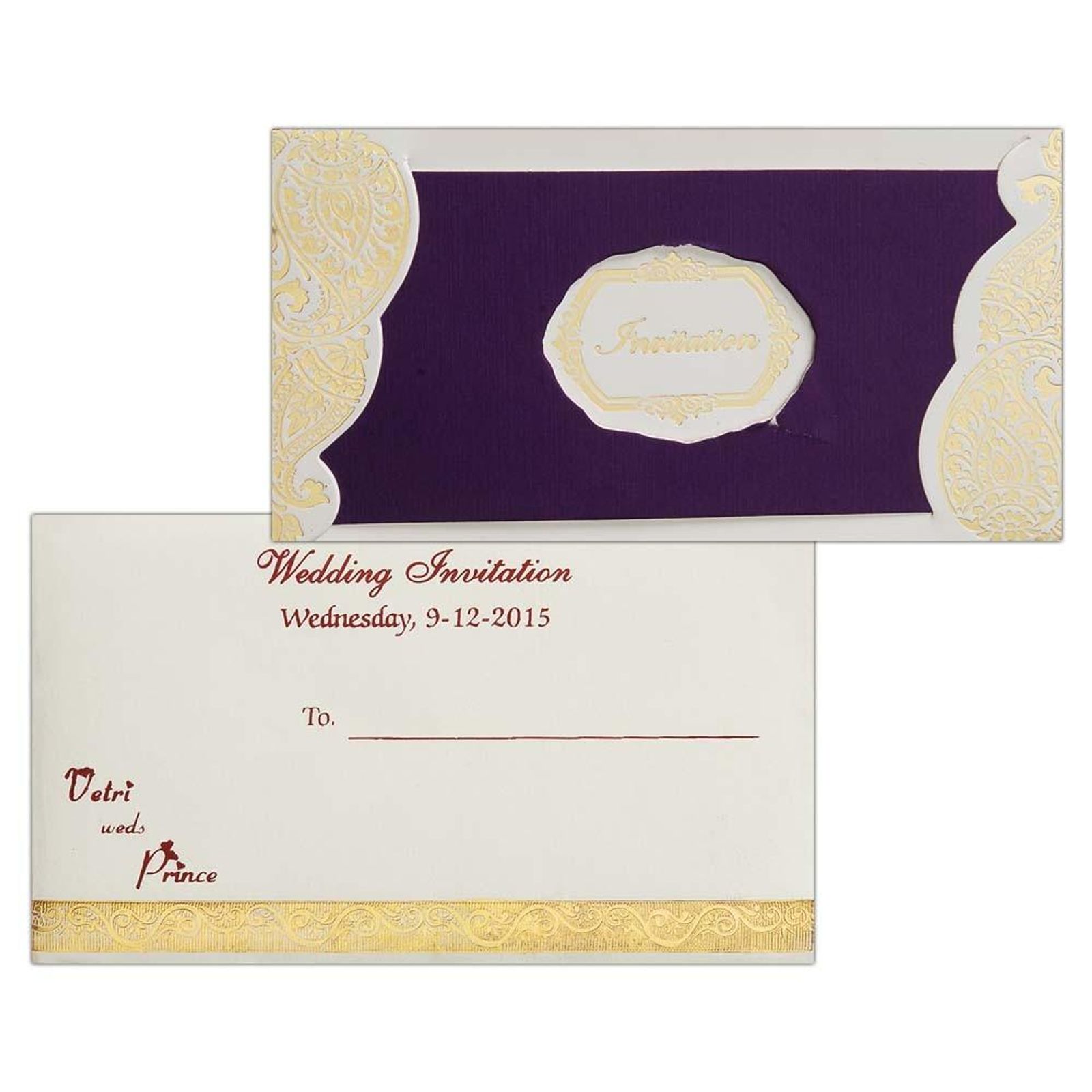 Invitation Card - Violet Personal Invitaion Card-KNK3874-3