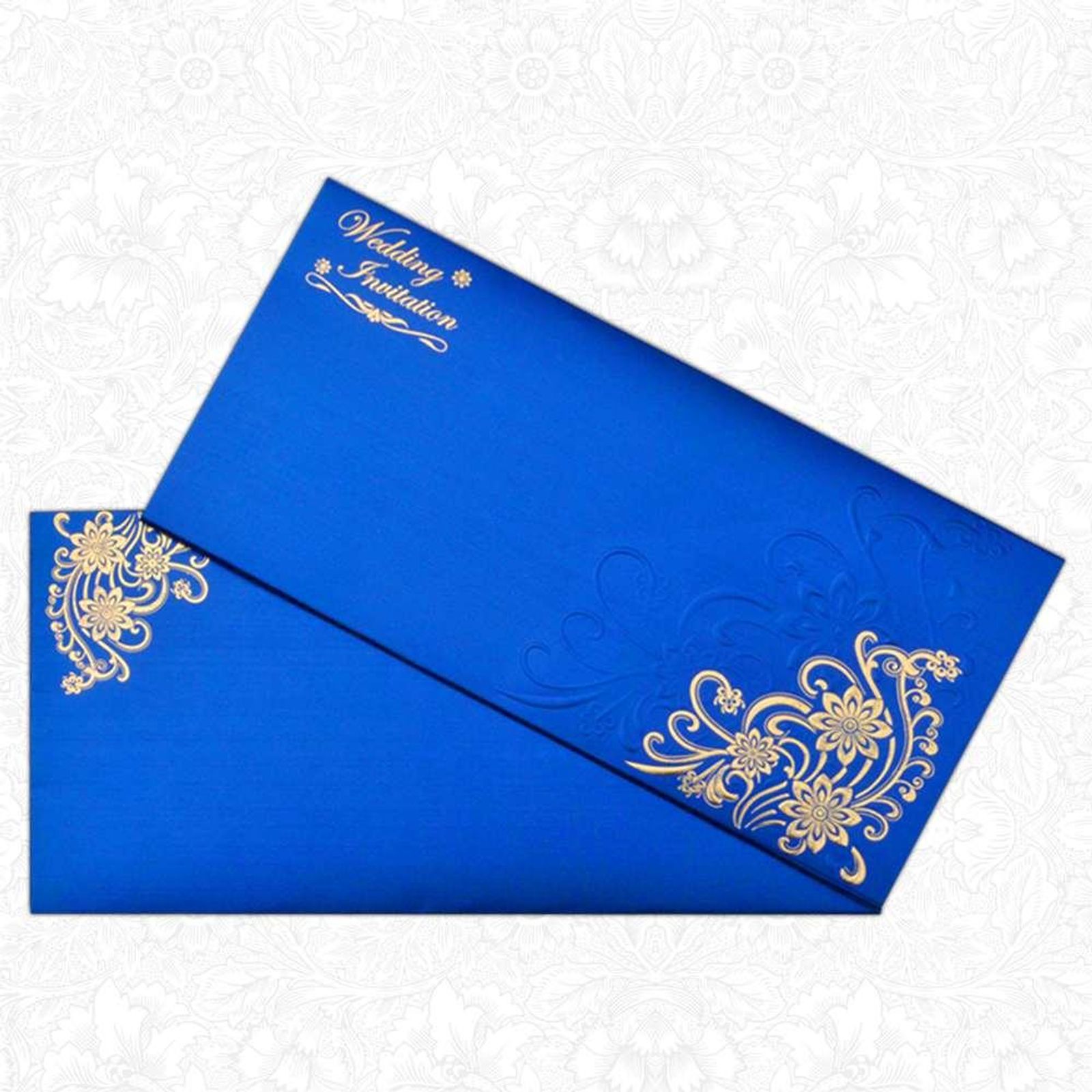 Classic Violet Shading With Floral Theme Wedding Card - KNK4181-0 KNK4181