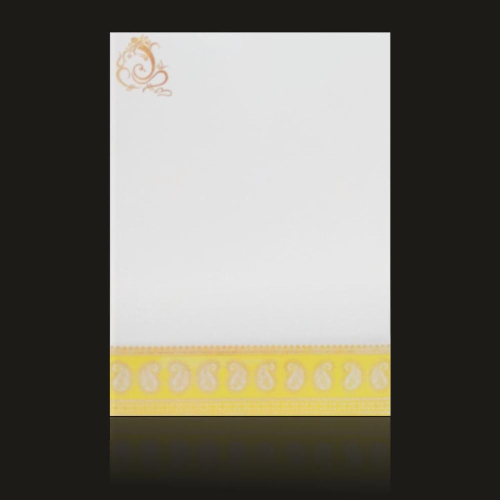 Lovely Ganesha Design With Floral Border Wedding Card - KNK4844-2
