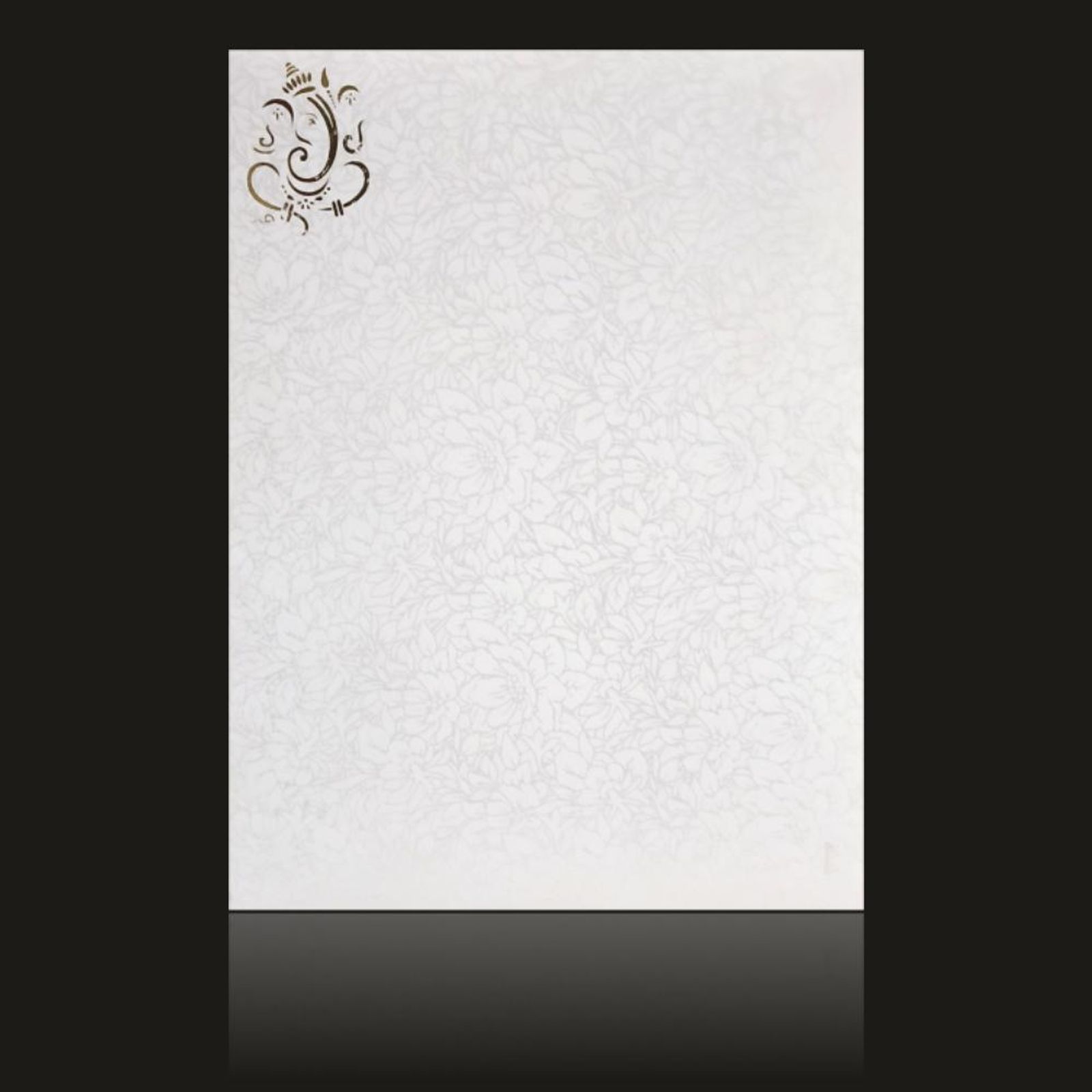 Awestruck Box Cut Design With Ganesha Theme Wedding Card - KNK70161-2