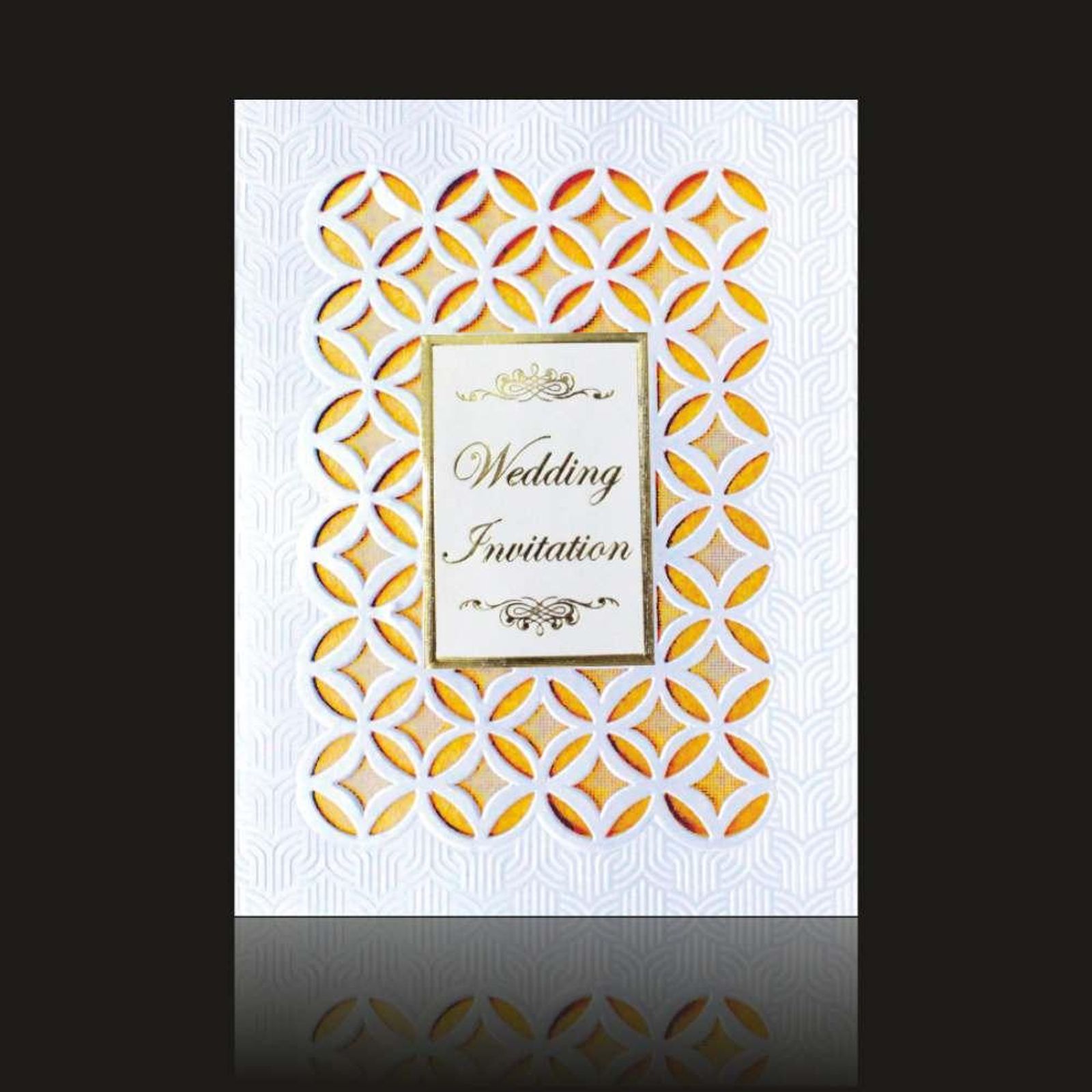 Gorgeous Gold Laser Cut Wedding Card - KNK73021-1