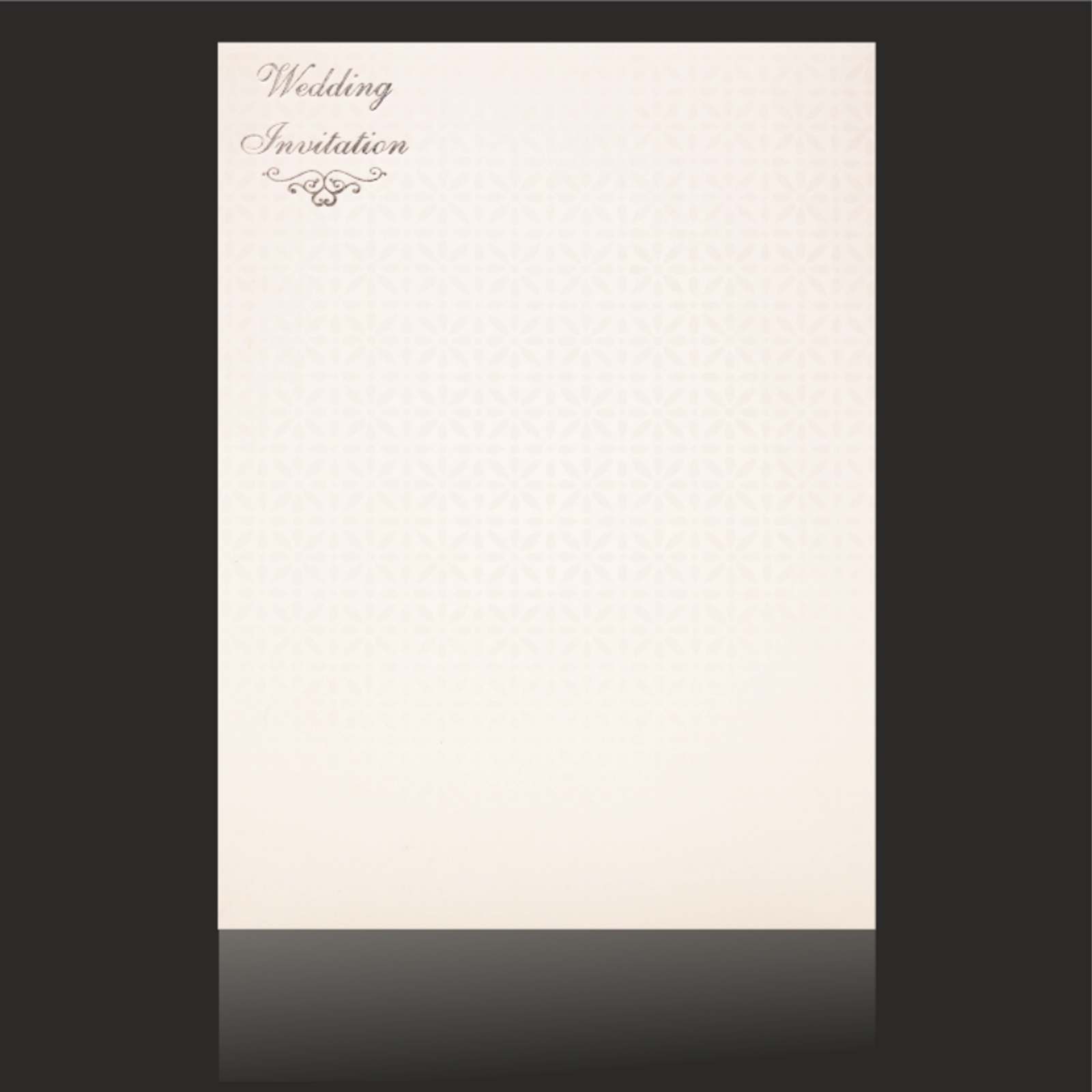 Pristine White Silver Screen with woolly wedding invite - KNK9011SI-1