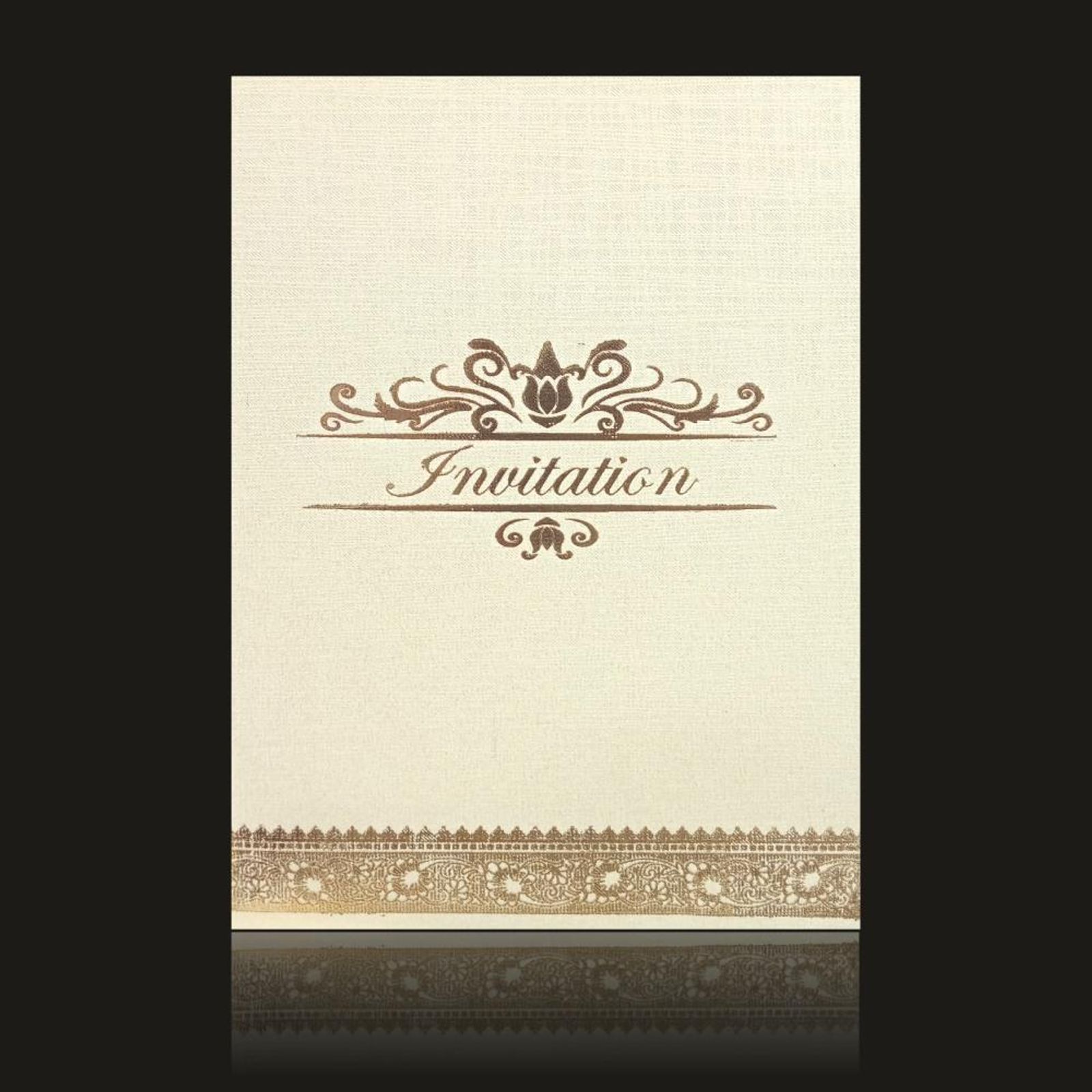 Lovely Cream Shading Personal Wedding Card - KNKP002C-2